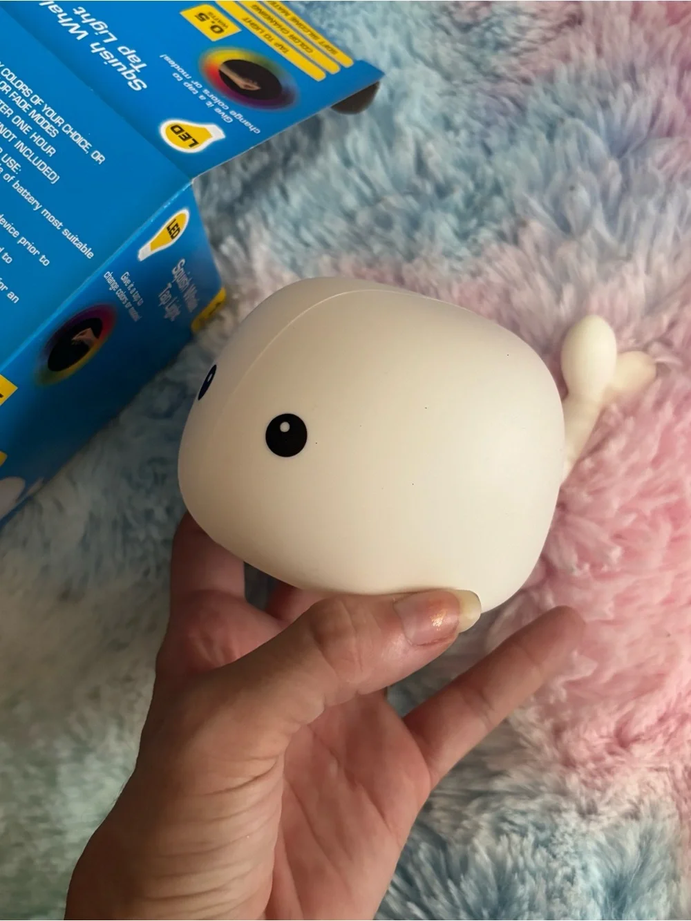 NWT Squish Whale Tap Light - Color Changing LED Whale Night Light